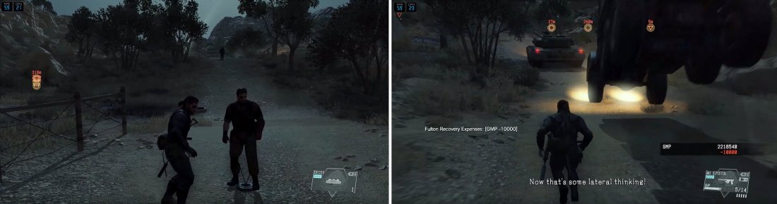 If you have the Cargo 2 upgrade, simply place a diversion (left) on the route and once they move again, sneak up behind them and extract (right).