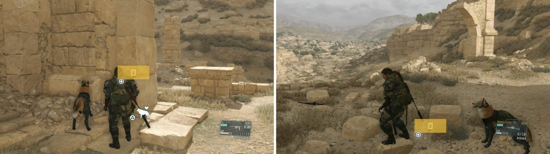 Two possible locations of the film canister.