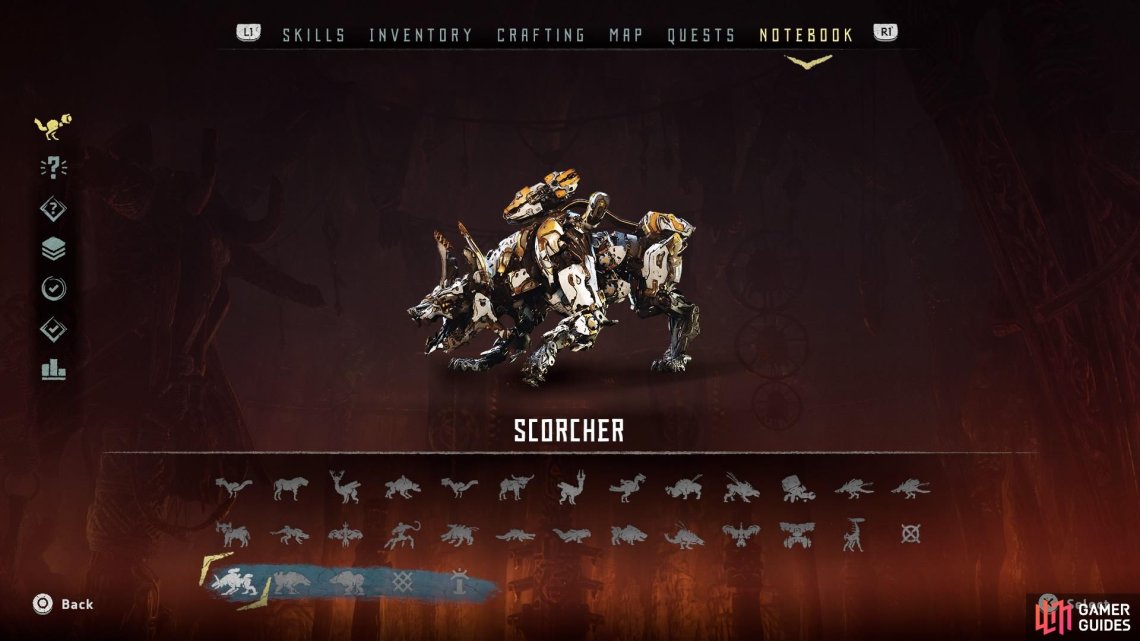Scorcher Frozen Wilds Machine Catalogue Dlc Horizon Zero Dawn Gamer Guides