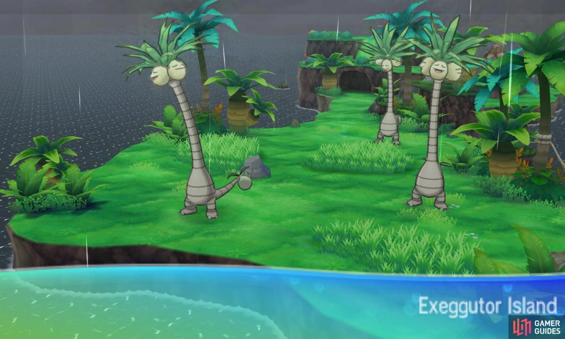 This island is shaped like an Exeggutor, and is also home to Exeggutor.