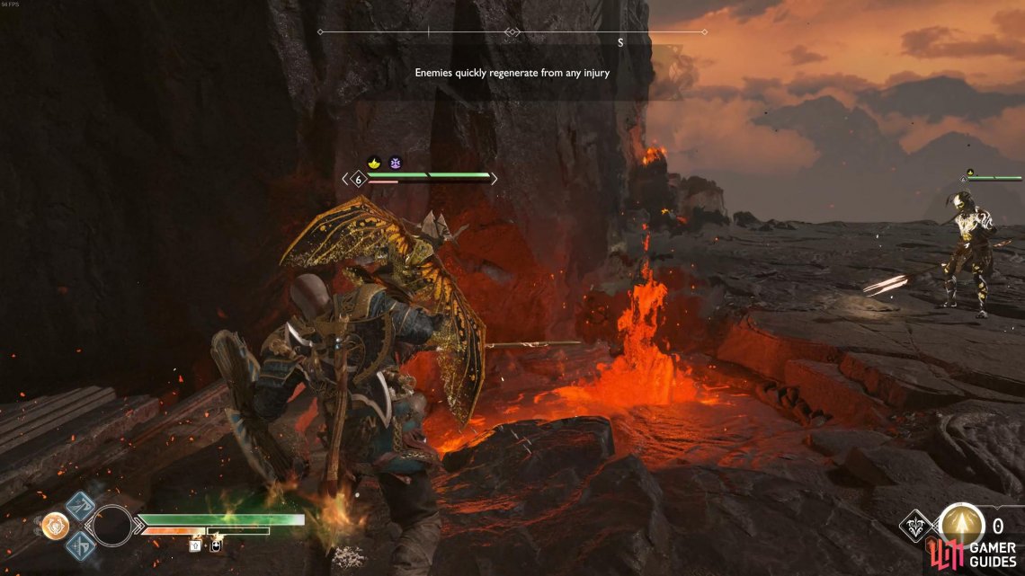 Hit enemies into lava pits to kill them instantly.