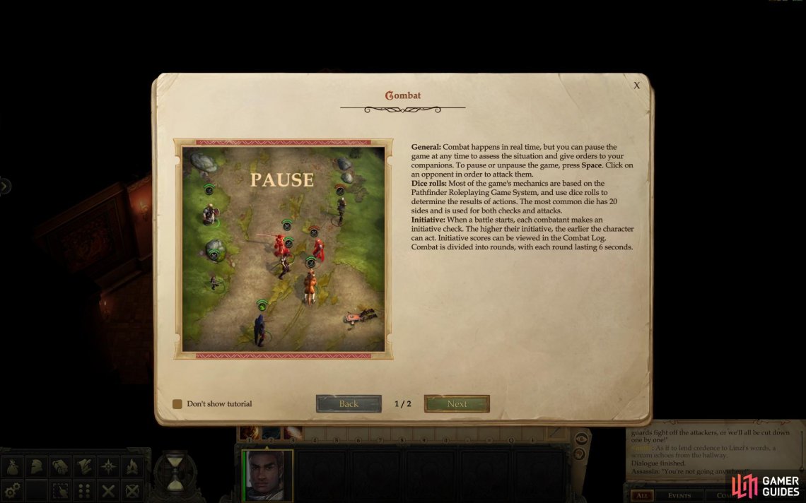 Even though combat is in real time, you can pause and unpause the game