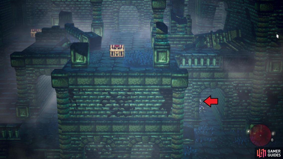 The last three chests are all connected via a hidden path