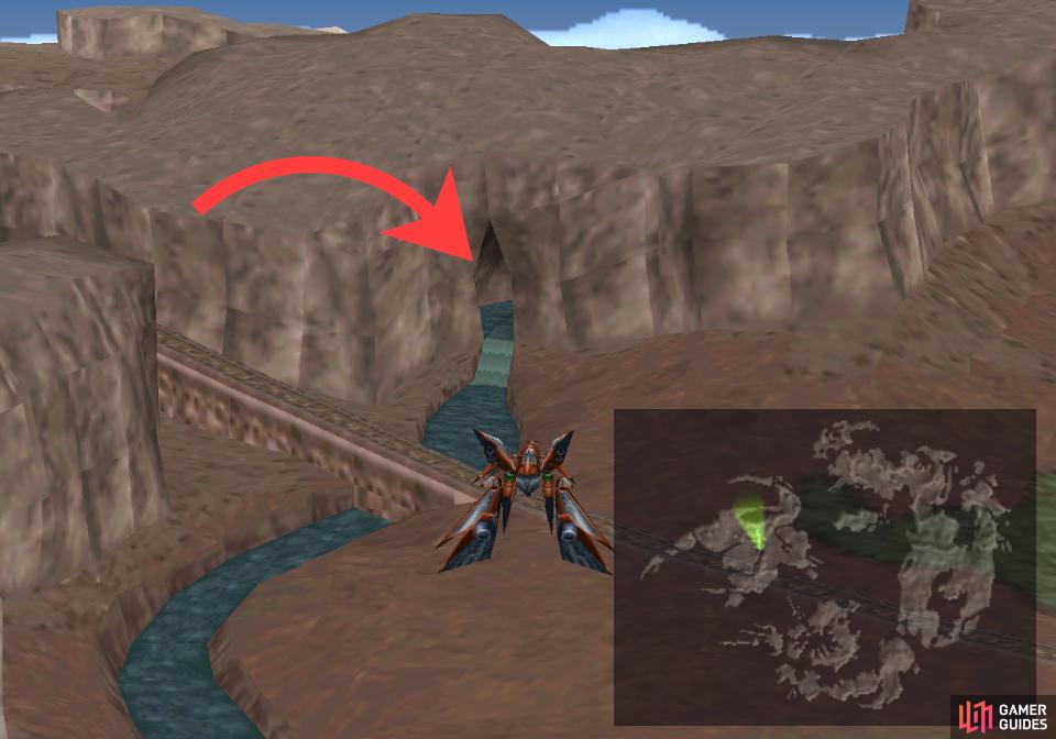 Find a waterfall running from a rock formation near Deling City