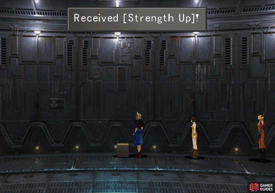 In various cells you can find items in boxes, the best of which being a Strength Up
