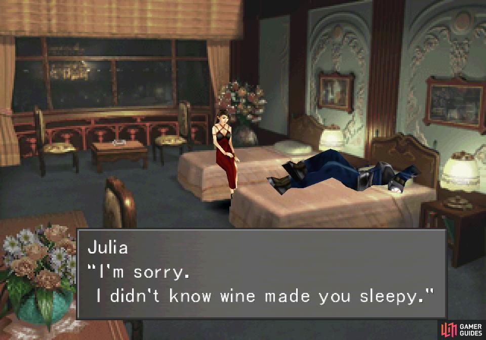 Depending on your actions earlier, the encounter with Julia may play out slightly differently
