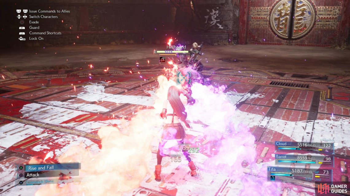 Elemental materia will protect you from the orange flames, but not the purple flames.