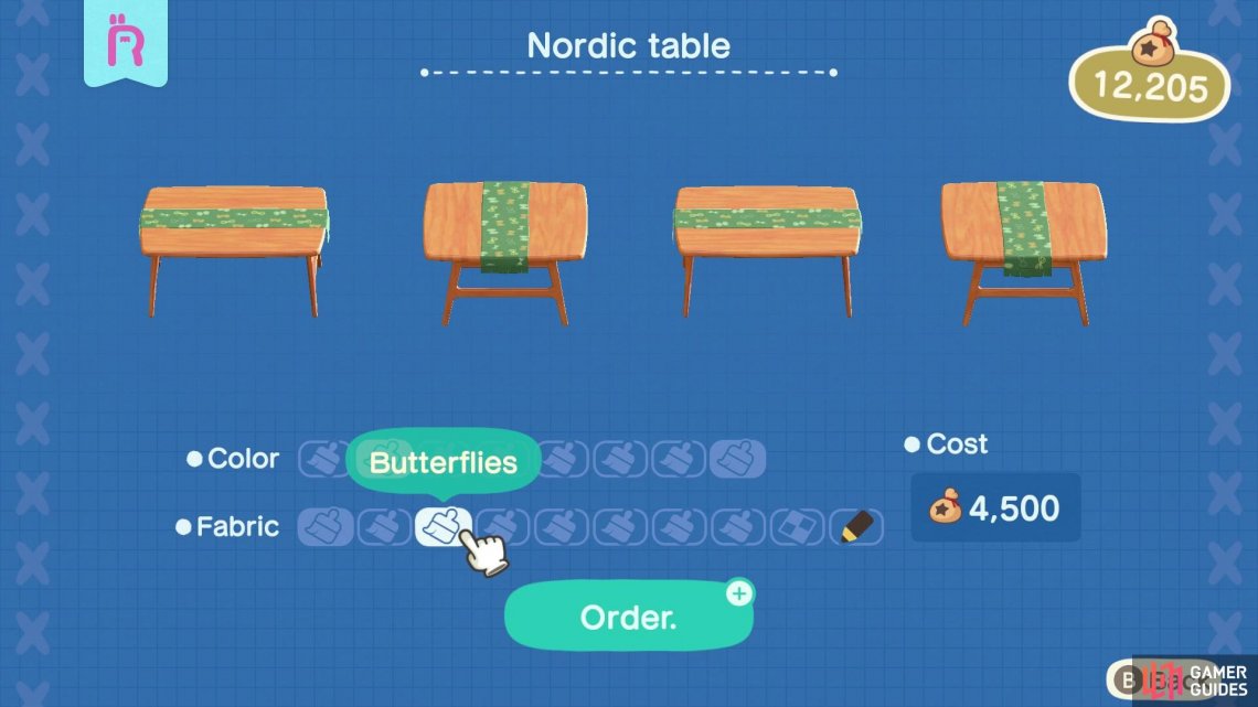 You can customize purchased furniture. 