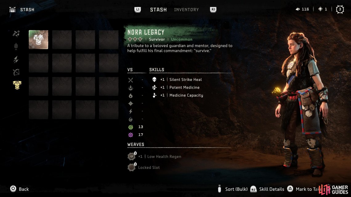 The Nora Legacy armor can be located in the Outfits section.