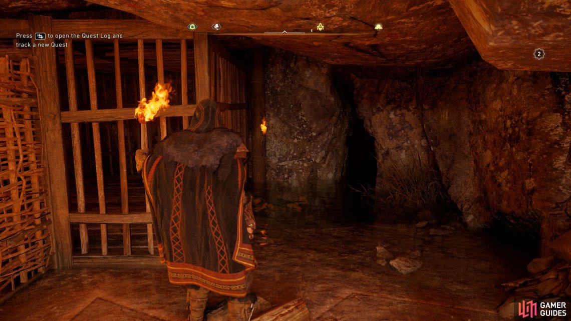 To reach the armor chest, enter the cave through the hole in the rock.