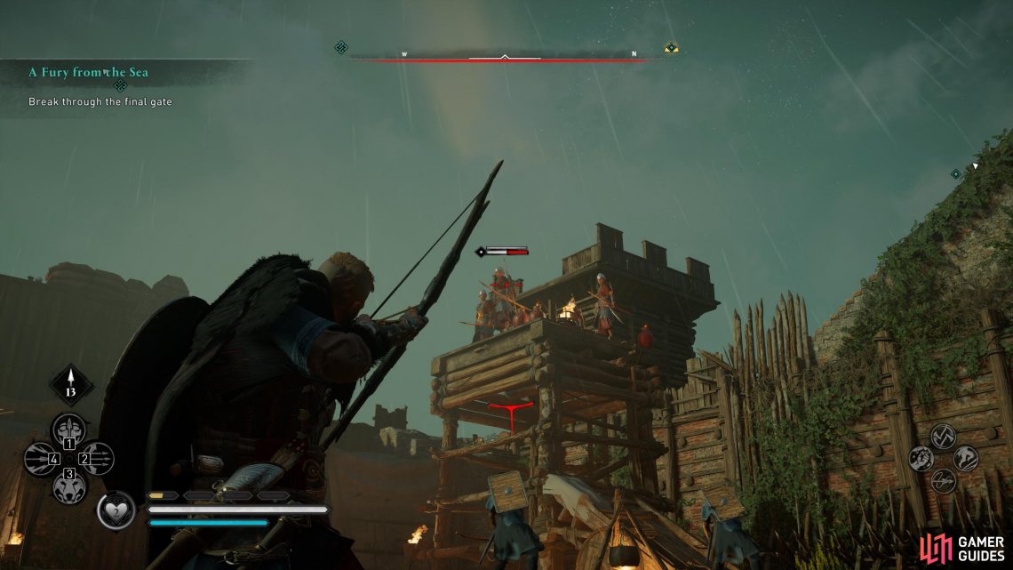 Kill the archers on the battle tower so they dont fire at the battering ram.