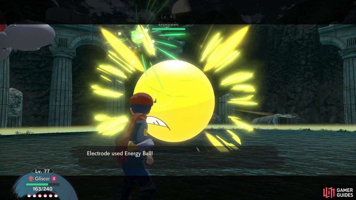 If you send out a Ground-type, Electrode will counter with Energy Ball.