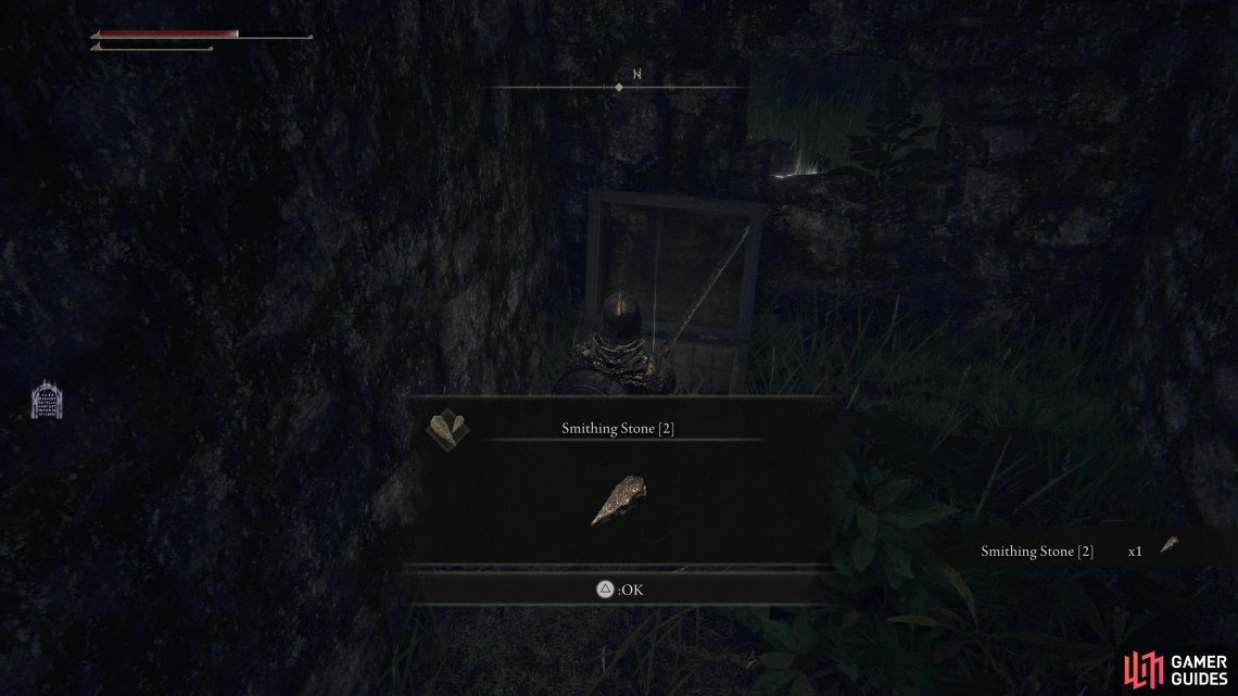 Search a chest in the ruins for a Smithing Stone (2),