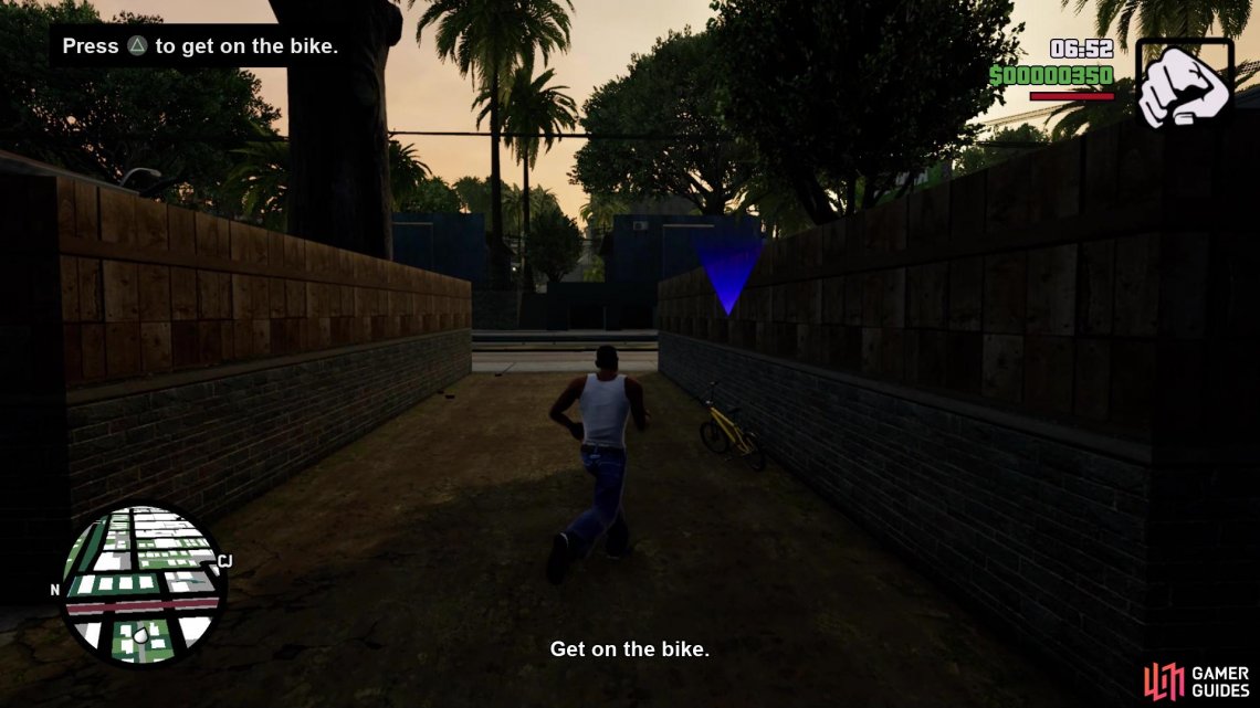 Get on the BMX bike in front of you when you have control