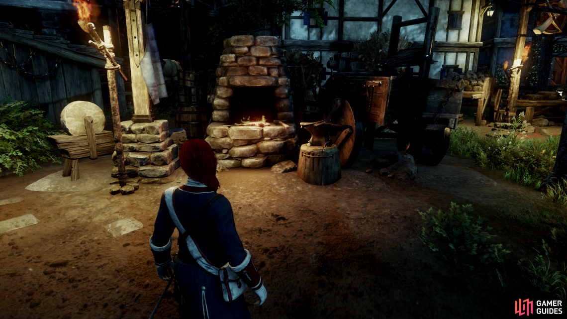 There are various crafting equipment in Settlements like the Forge which allows you to craft Weapons