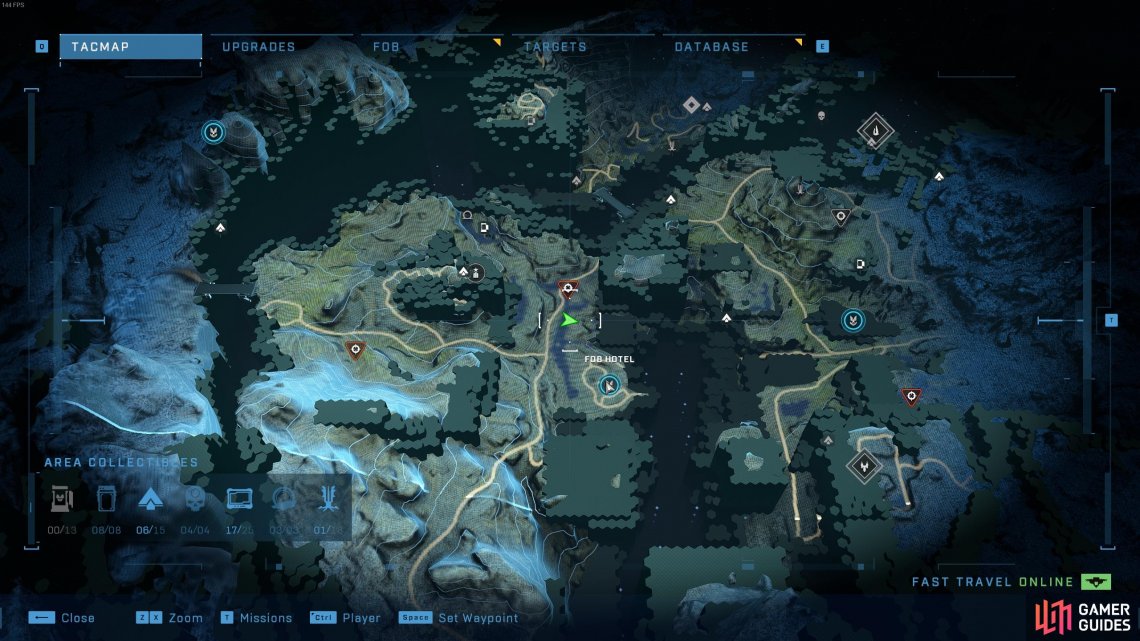 The location of the Inquiries Spartan audio log, just north of Fob Hotel.