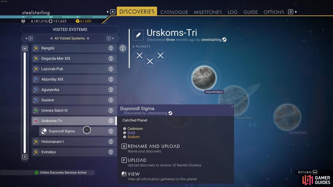 You can check your discoveries tab for any systems and planets with Cadmium present.