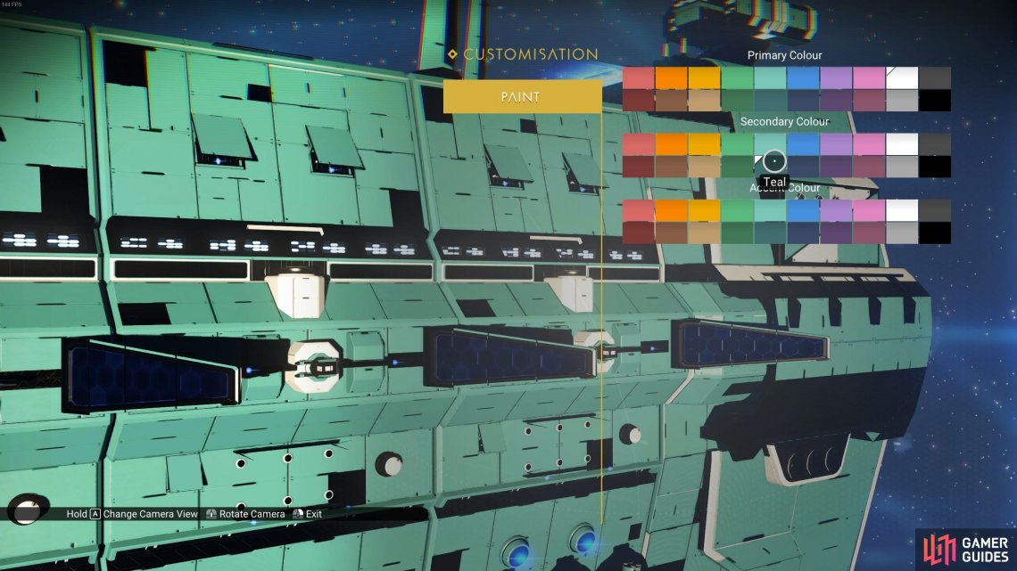 Once purchased, there are a number of colours to choose from for the primary, secondary, and accent of the Freighter.