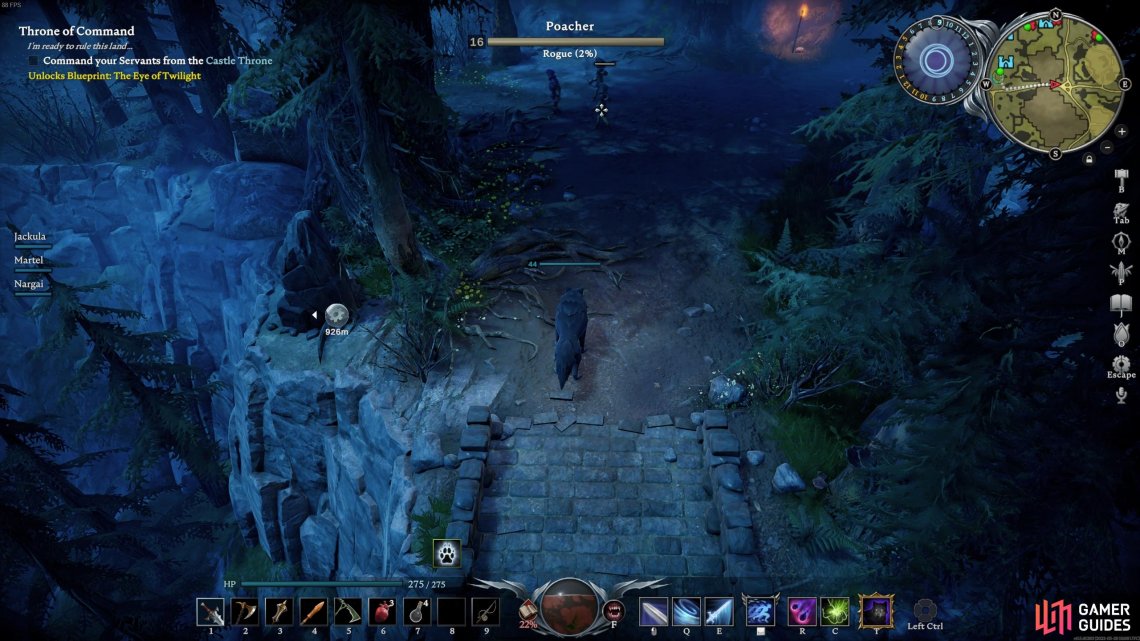 By default, you can only see the blood quality percentage of one creature or humanoid by hovering over it, as seen in the top centre of the screen here.