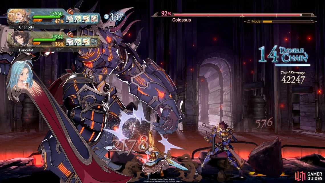 GBVSR’s story mode features battles with Astral Beings such as the mighty Colossus,