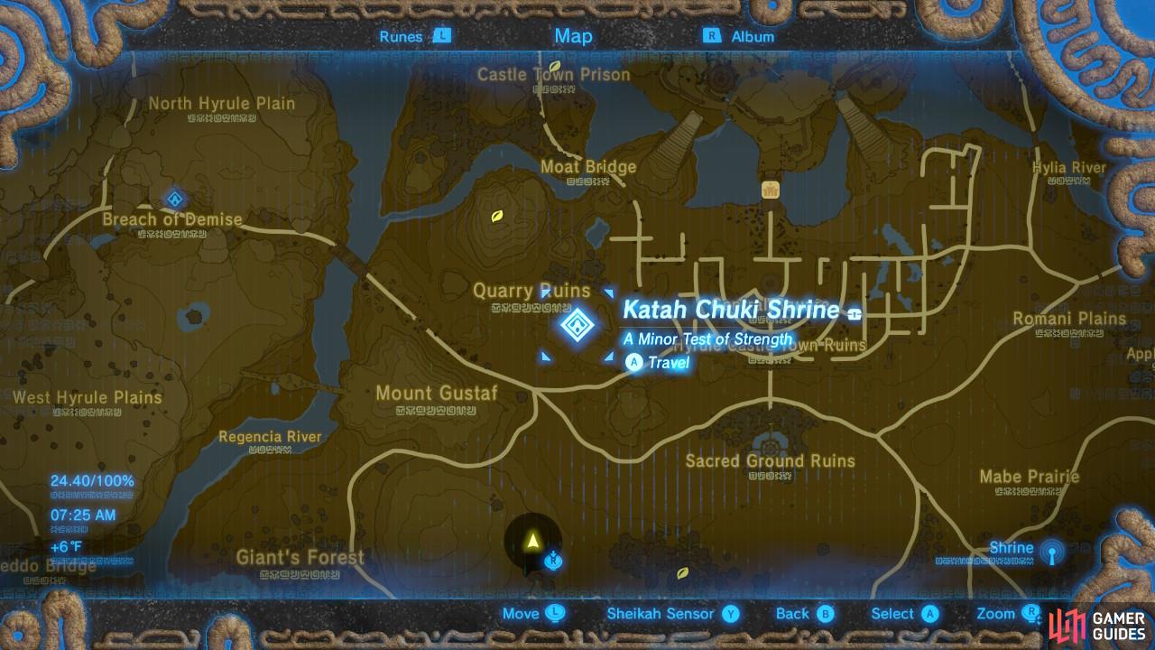 Katah Chuki Shrine - Central Hyrule Region - Towers and Shrines  The 