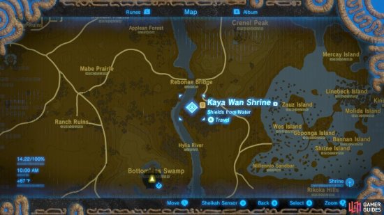 Here is the specific location of the Kaya Wan Shrine