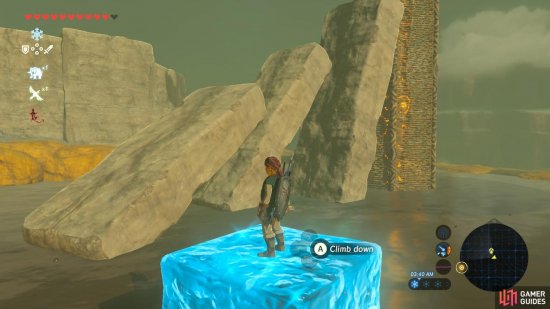 Then use Cryonis to stepping stone all the way to the leftmost slab so you can walk up to the Tower safely.