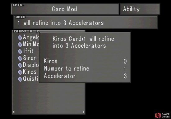 Refine the Kiros card into three Accelerators