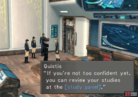 Talk to Quistis and she’ll direct you to your “study panel”