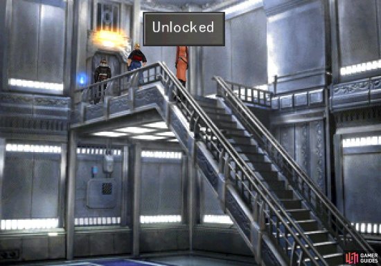 which unlocks the door to the elevator.