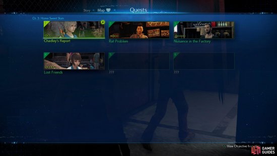 after which youll be able to check out the currently available quests by pressing R2 while on the map screen.