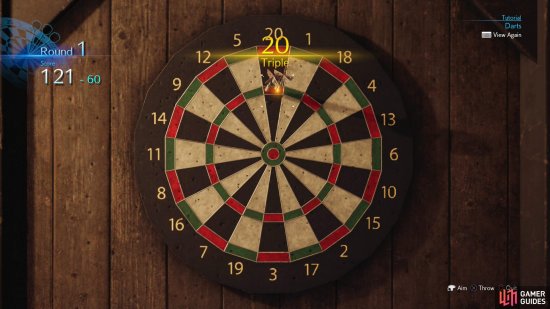 Your goal is to knock away as many points as possible with as few throws as possible - landing four darts in the 20x3 zone will do much to secure the score you need