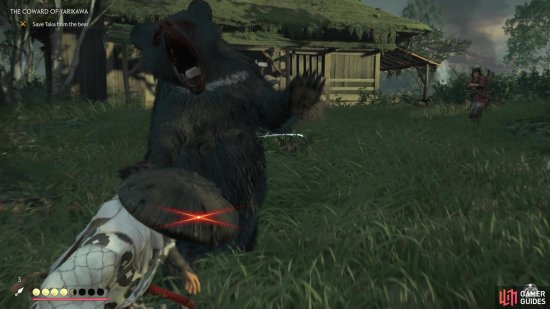 Dodge out of the way of the bears attacks, as they are unblockable
