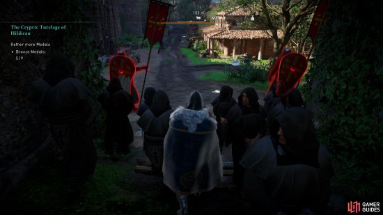 Once youve blended in with a group of monks, walk with them as you pass the guards.