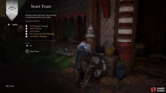 Use the Feast Buff from your longhouse in Ravensthorpe to boost your stats.
