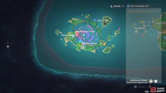 Head to the marked location on the map to find Kokomi’s Base. 