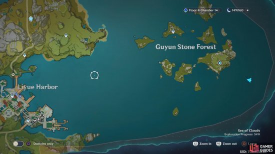 The Armed Ship can be found south east of the  Domain of Guyun
