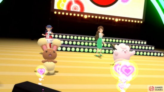 When your Pokémon enters the stage, a number of hearts will appear.