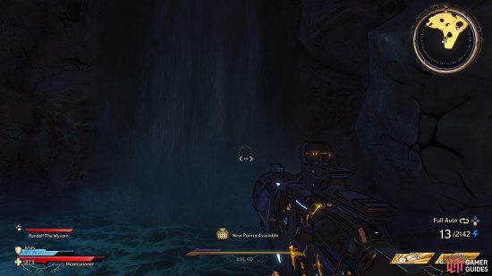 to find the Lucky Dice sitting behind a waterfall. 