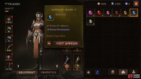You can increase your Armor Penetration attribute by equipping Sapphires,