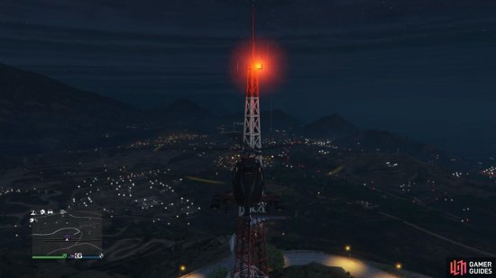 to find the signal jammer on top of the signal tower.