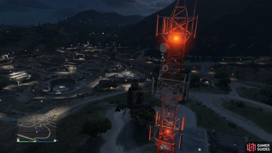 to find the signal jammer on the signal tower.