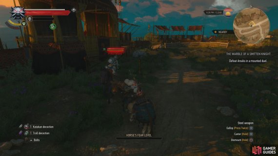Warble Of A Smitten Knight Walkthrough Blood And Wine Dlc The Witcher 3 Wild Hunt Gamer Guides This side quest becomes available after main quest, the beast of toussaint. warble of a smitten knight