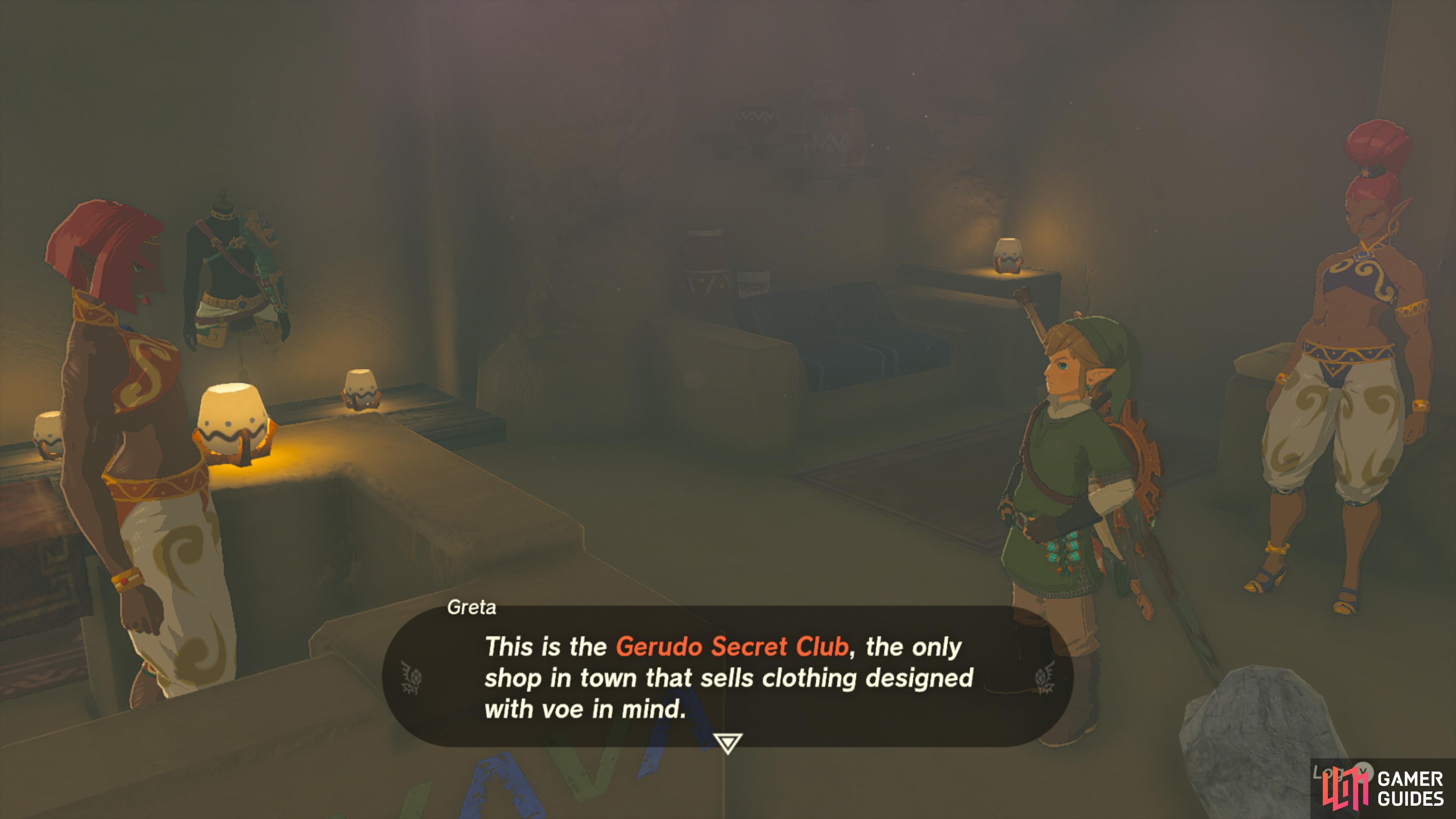 Gerudo Secret Club password - Breath of the Wild