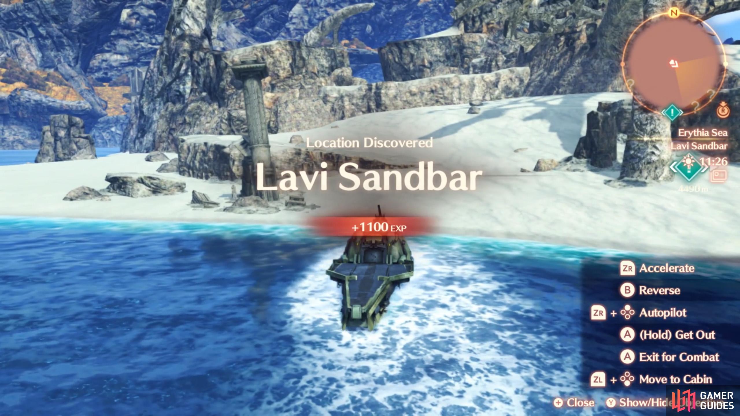 Lavi Sandbar features a hidden underground area accessible via quicksand.