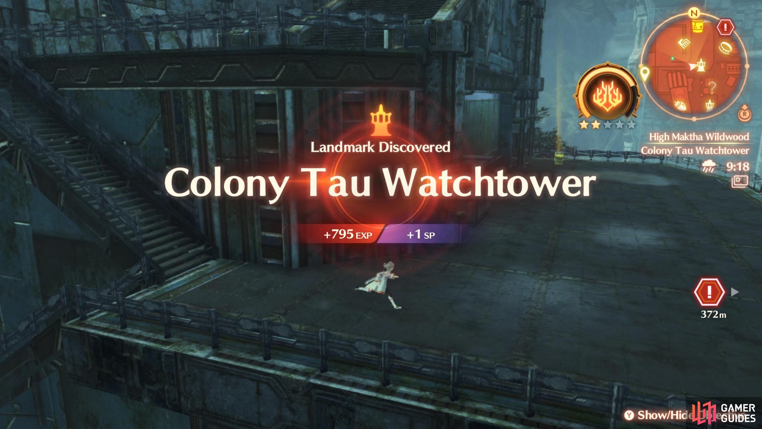 From there, you can reach the colony watchtower and a nearby elevator.