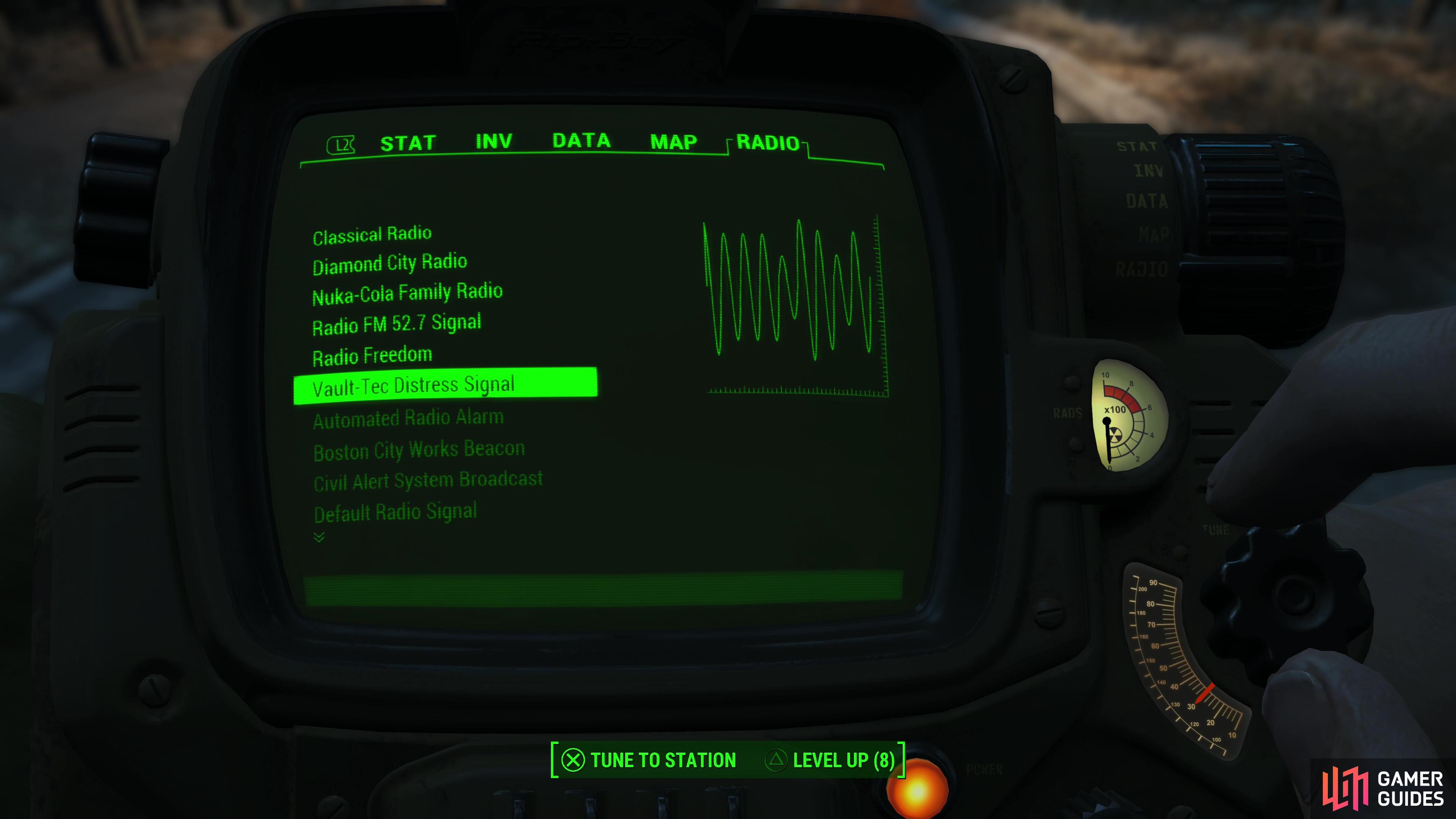 To start this quest, tune into the Vault-Tec Distress Signal.