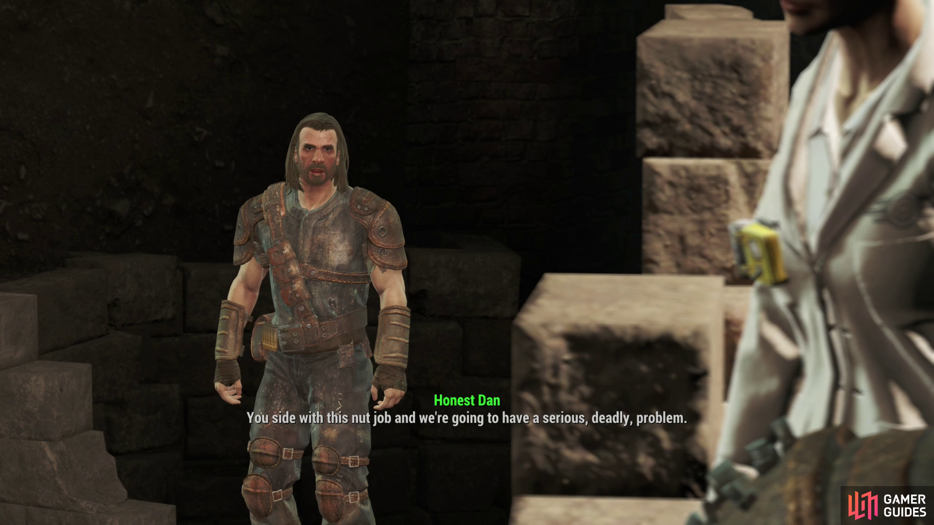 If you bring Honest Dan with you, he'll threaten you if you consider siding with Dr. Chambers.