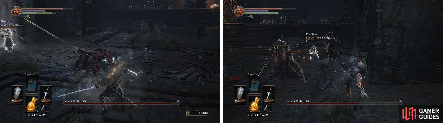 A single Abyss Watcher doesn't seem like much of a challenge, but once all three are on the field you'll understand why this fight is so difficult.
