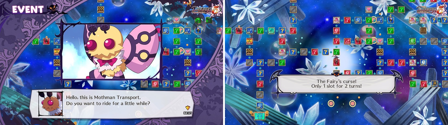 The Event Panels can have good effects (left), as well as bad ones (right).